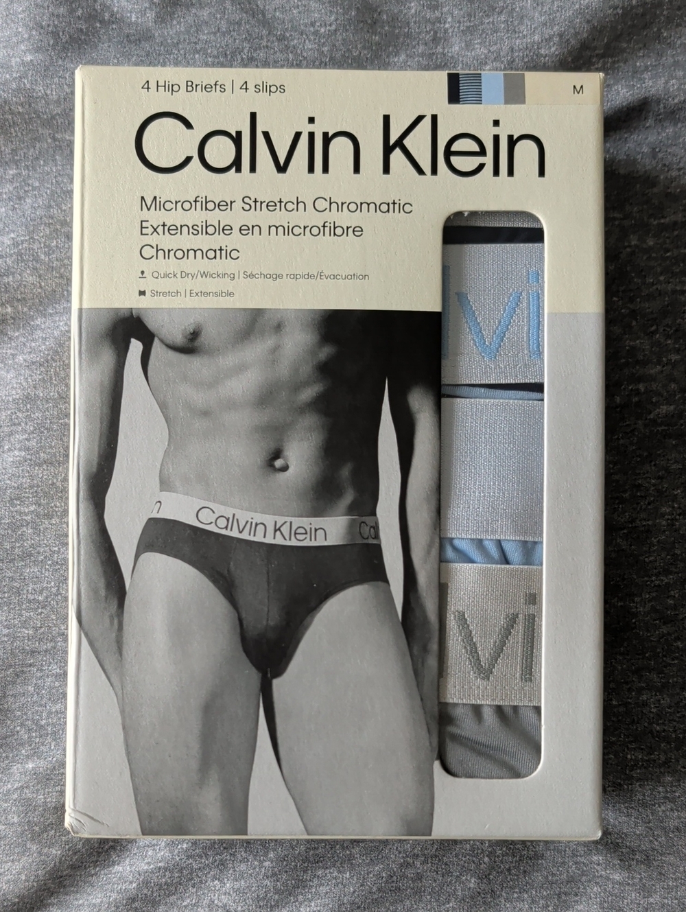 Calvin Klein Light Blue and Gray Men’s Hip Briefs - 4 Pack